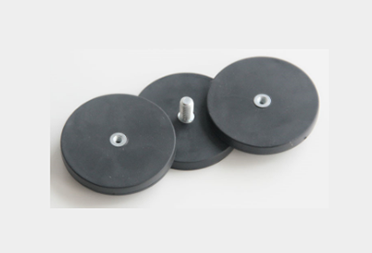 Custom Diameter Multi-Poles Rubber Coated Neodymium Pot Magnet/Magnetic Hook With Thread Rod